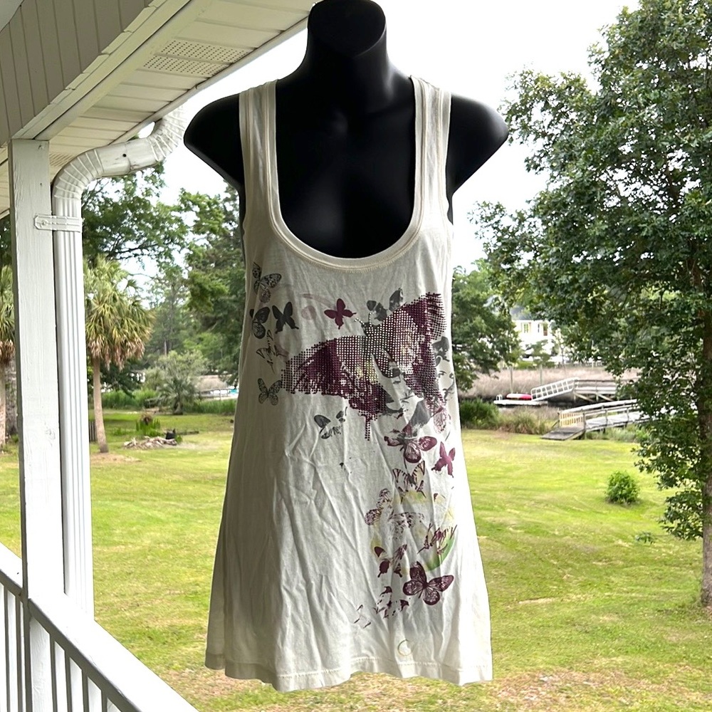 Y2K Tattoo Butterfly Tank 🦋 Embellished- Ample small